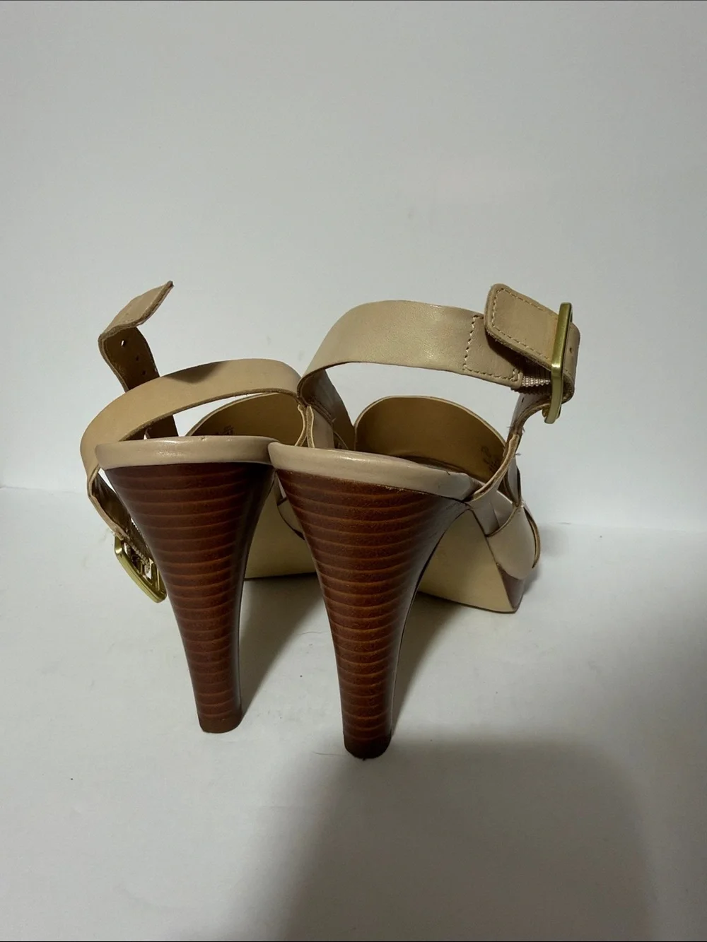 Franco Sarto Tan Open-Toe Slingback Sandals